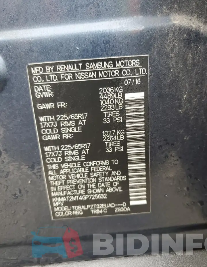 KNMAT2MT4GP725632 Photo# 13