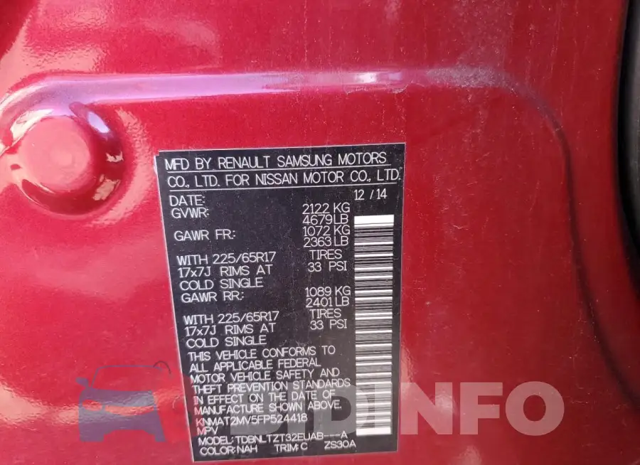 KNMAT2MV5FP524418 Photo# 13