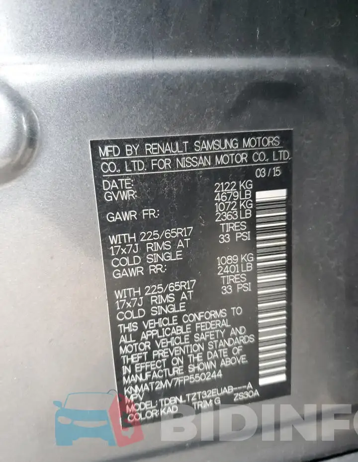 KNMAT2MV7FP550244 Photo# 12