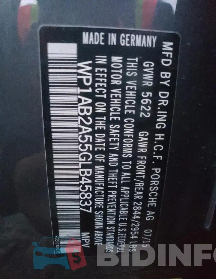 WP1AB2A55GLB45837 Photo# 12