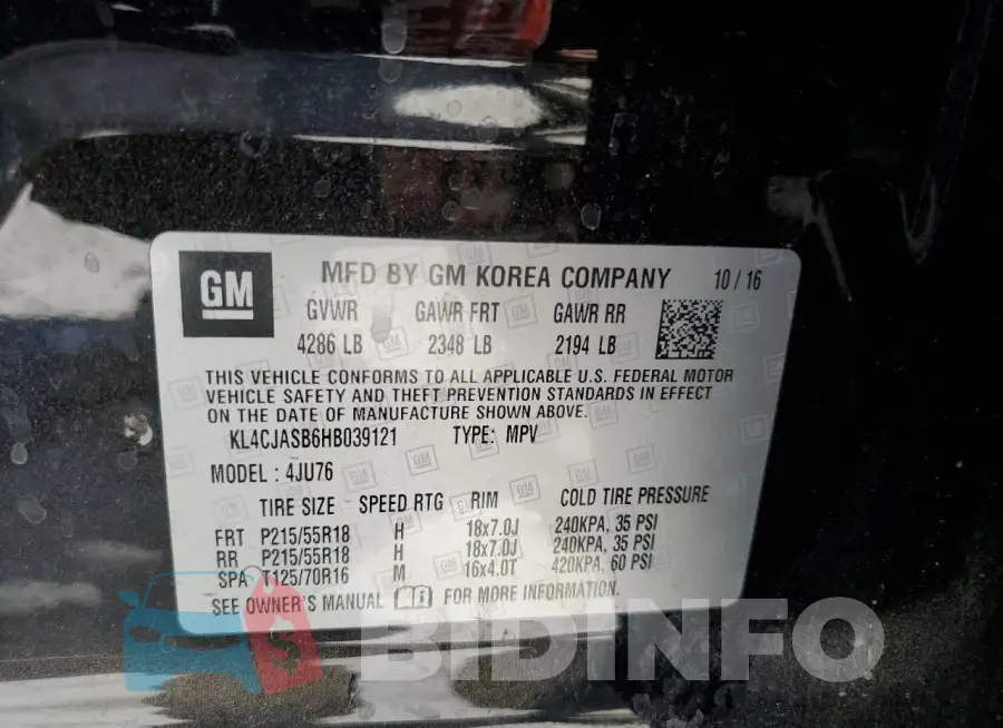 KL4CJASB6HB039121 Photo# 12