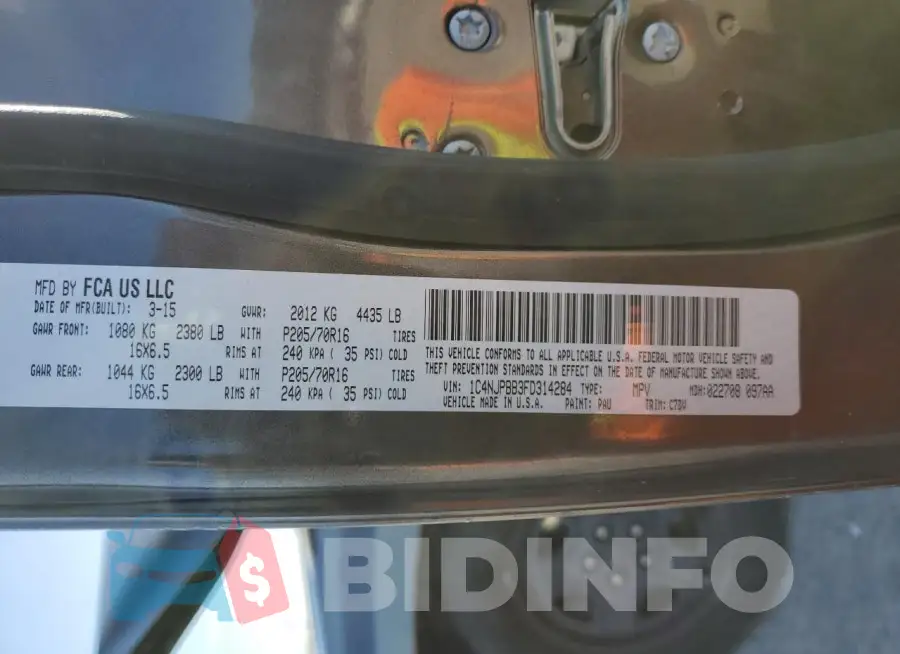 1C4NJPBB3FD314284 Photo# 13