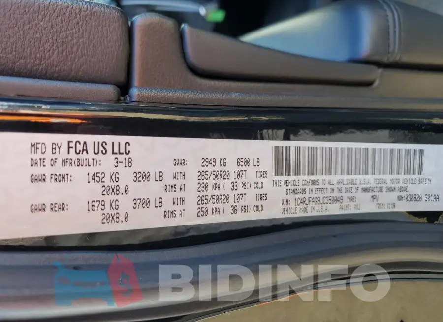 1C4RJFAG9JC350049 Photo# 12