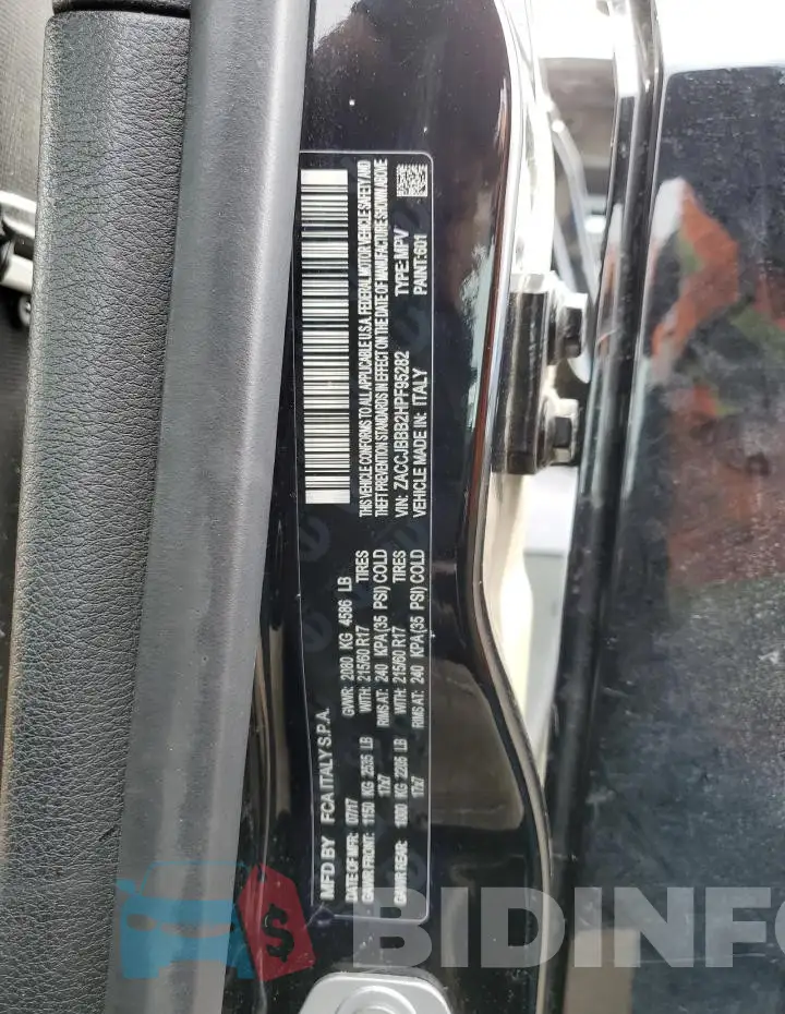ZACCJBBB2HPF95282 Photo# 13