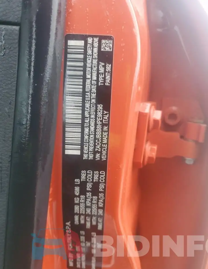 ZACCJBBB8HPE98295 Photo# 13