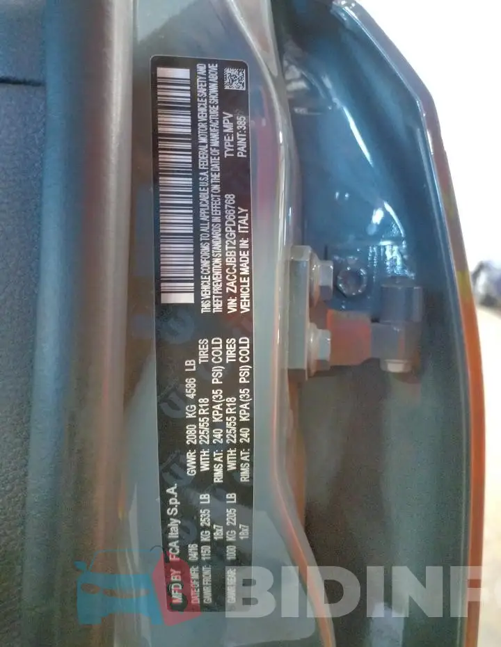 ZACCJBBT2GPD66768 Photo# 13