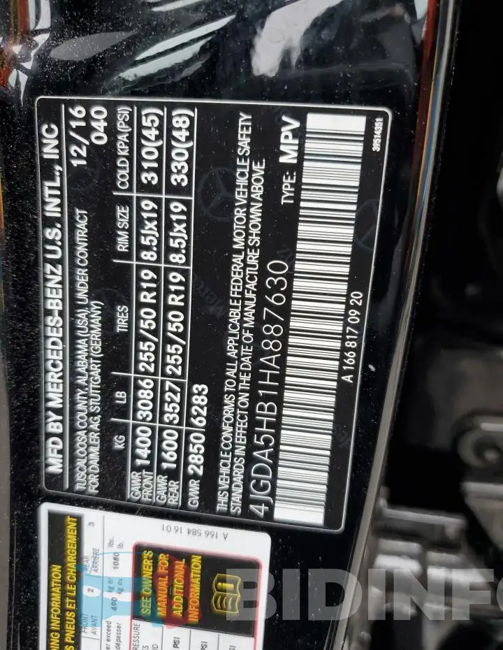 4JGDA5HB1HA887630 Photo# 12