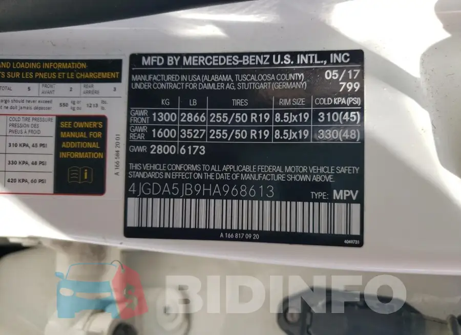4JGDA5JB9HA968613 Photo# 14