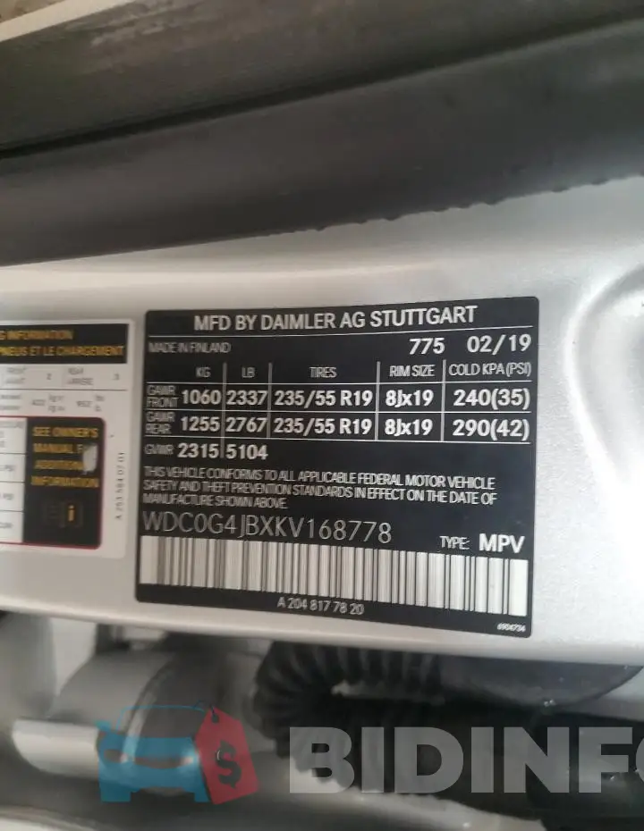WDC0G4JBXKV168778 Photo# 14