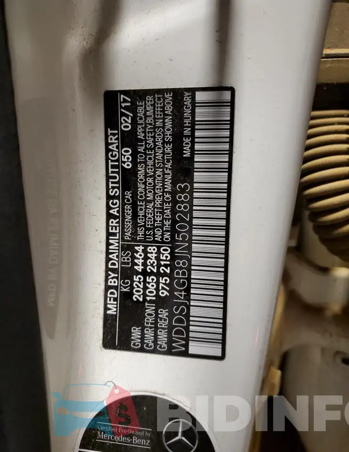 WDDSJ4GB8JN502883 Photo# 12