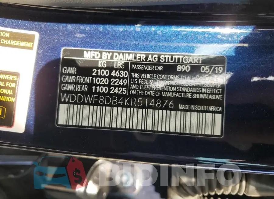 WDDWF8DB4KR514876 Photo# 12