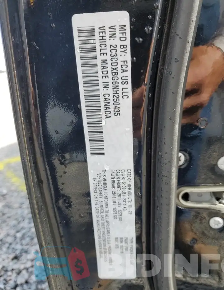 2C3CDXBG6NH250435 Photo# 13