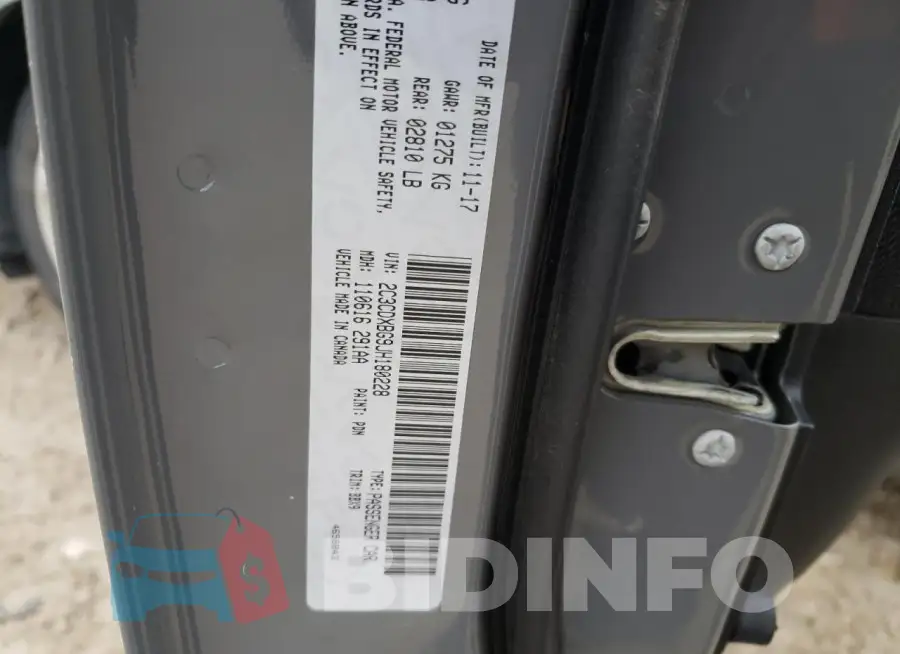 2C3CDXBG9JH180228 Photo# 12