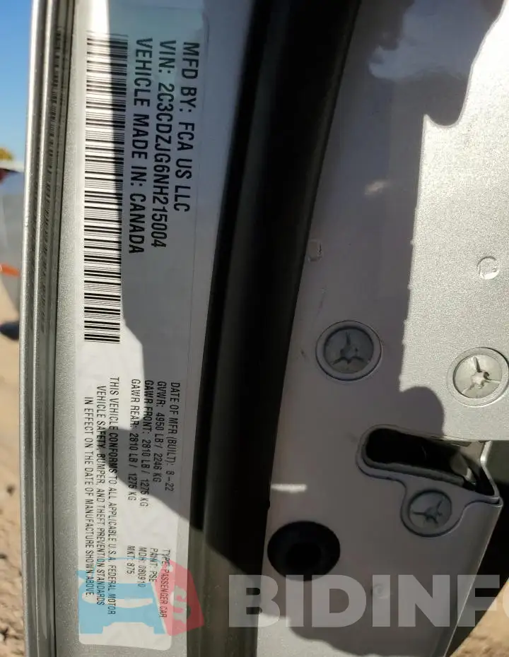 2C3CDZJG6NH215004 Photo# 12
