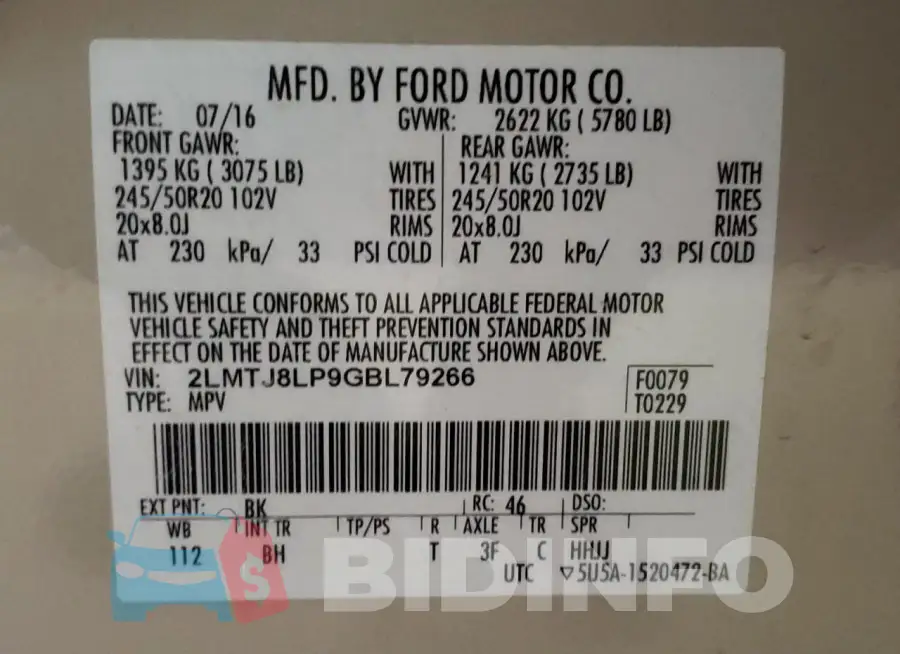 2LMTJ8LP9GBL79266 Photo# 13
