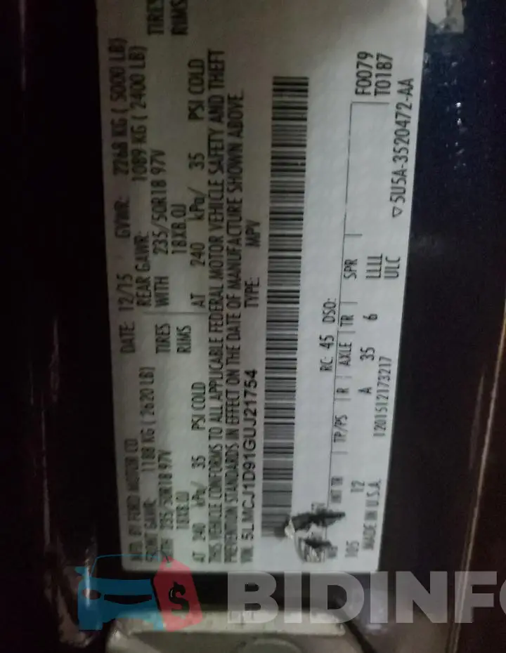 5LMCJ1D91GUJ21754 Photo# 13