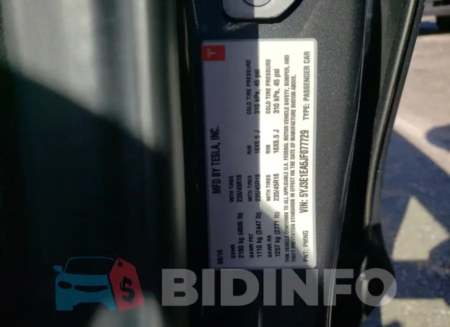 5YJ3E1EA5JF077729 Photo# 12