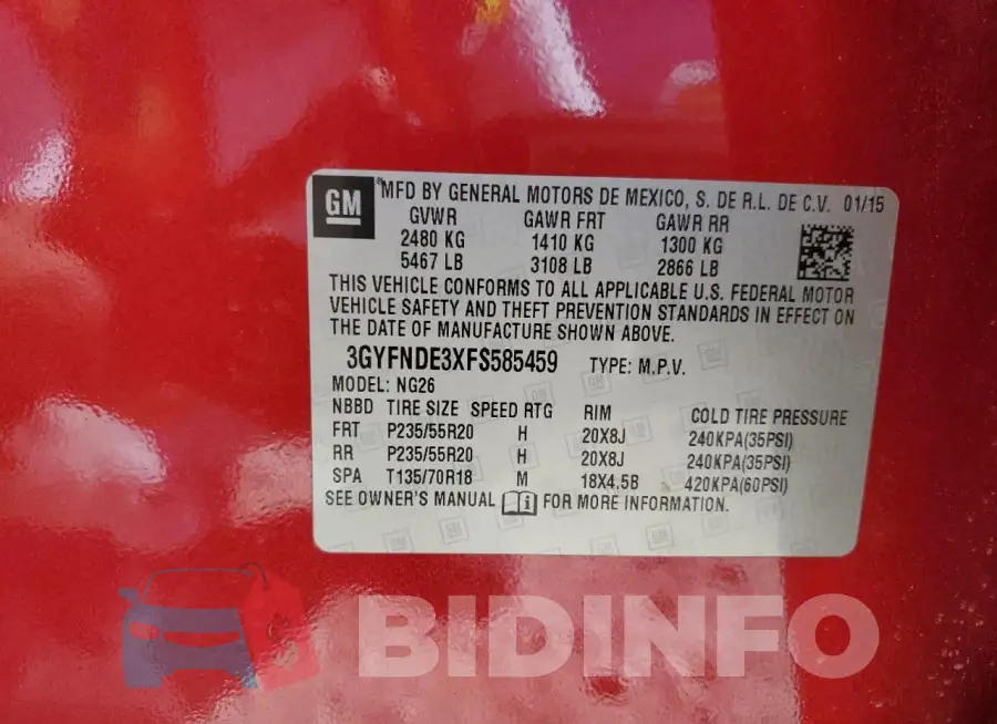 3GYFNDE3XFS585459 Photo# 14