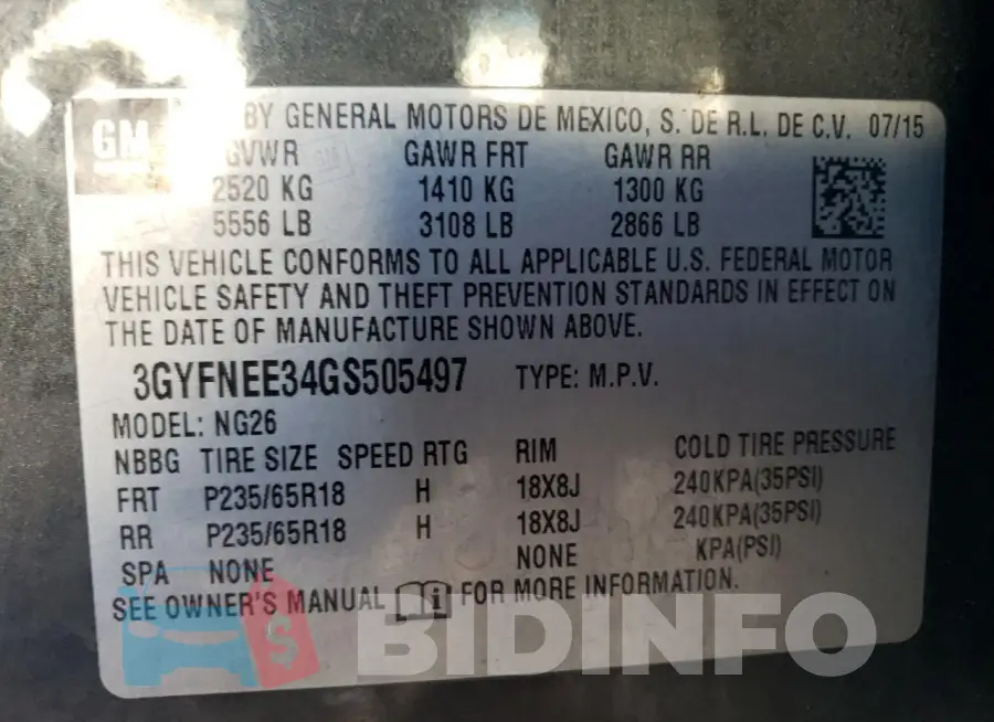 3GYFNEE34GS505497 Photo# 13