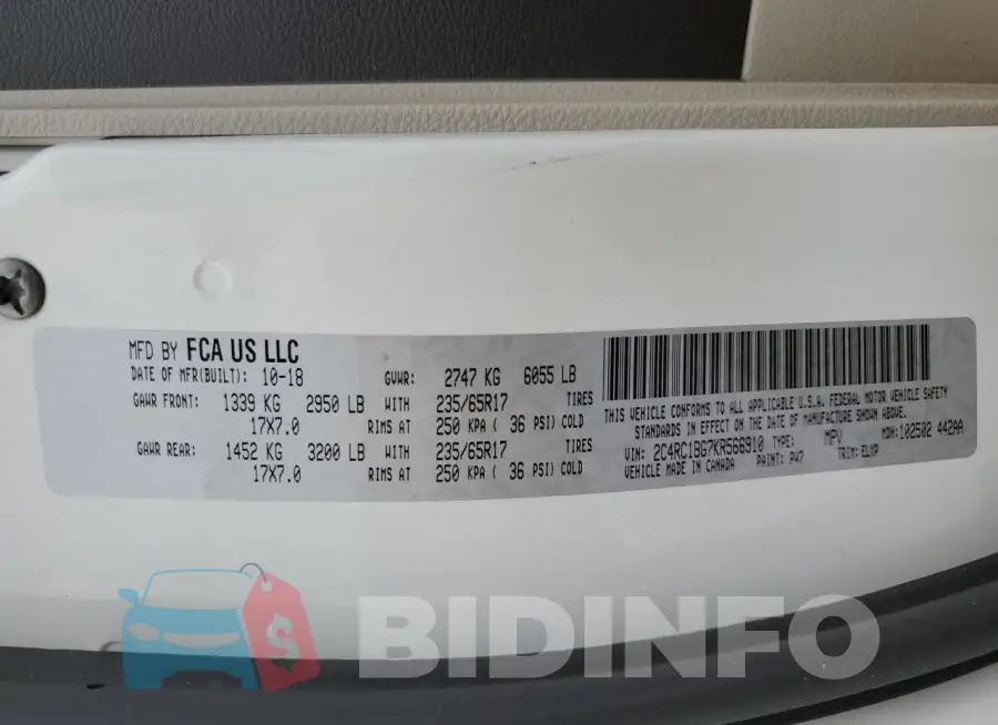 2C4RC1BG7KR566910 Photo# 13