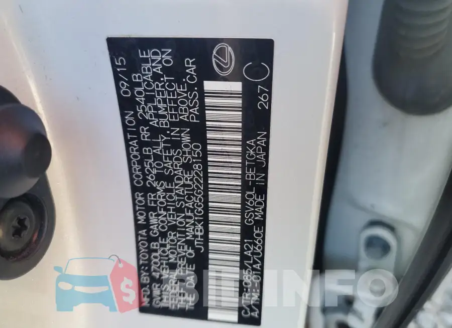 JTHBK1GG5G2228150 Photo# 12