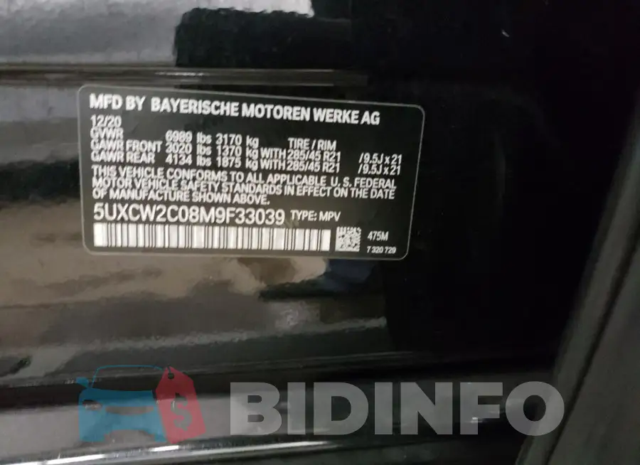5UXCW2C08M9F33039 Photo# 13