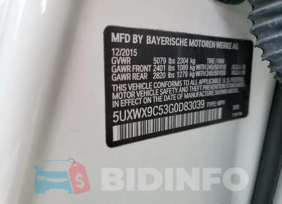 5UXWX9C53G0D83039 Photo# 13