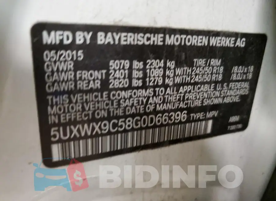 5UXWX9C58G0D66396 Photo# 13