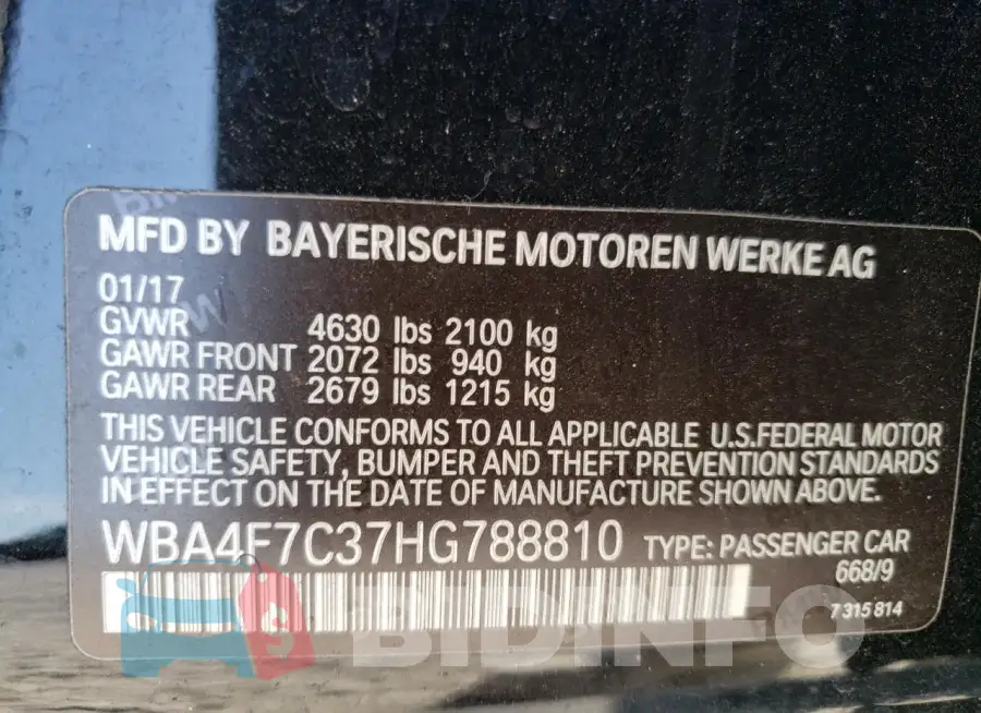 WBA4F7C37HG788810 Photo# 13