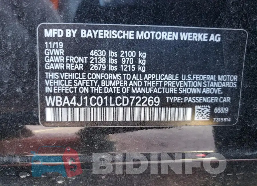 WBA4J1C01LCD72269 Photo# 12