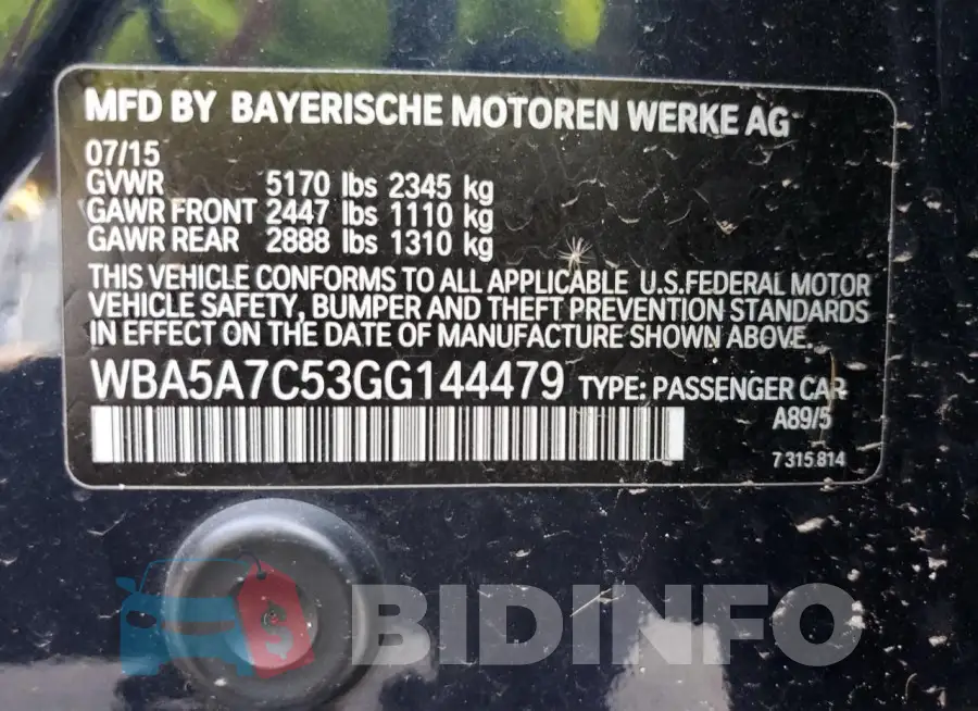 WBA5A7C53GG144479 Photo# 12