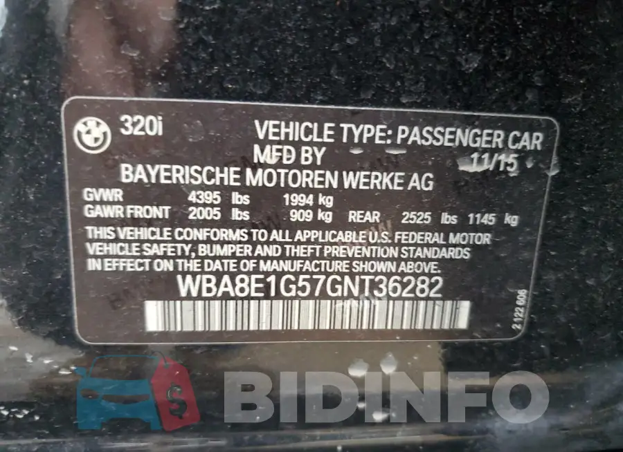 WBA8E1G57GNT36282 Photo# 13