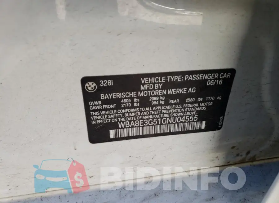 WBA8E3G51GNU04555 Photo# 12