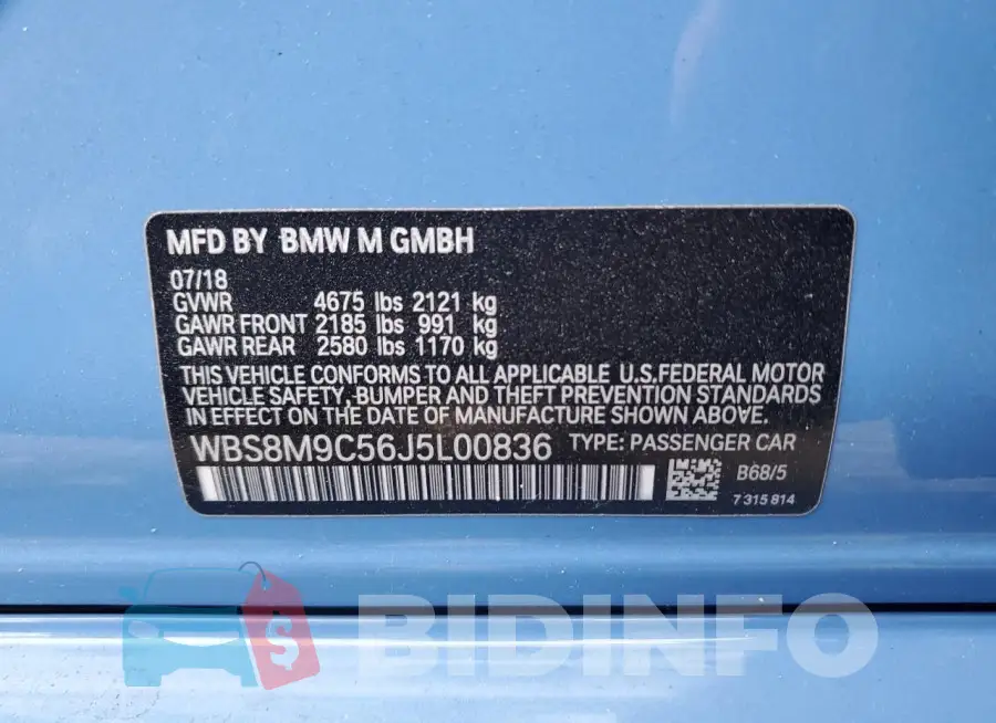 WBS8M9C56J5L00836 Photo# 12