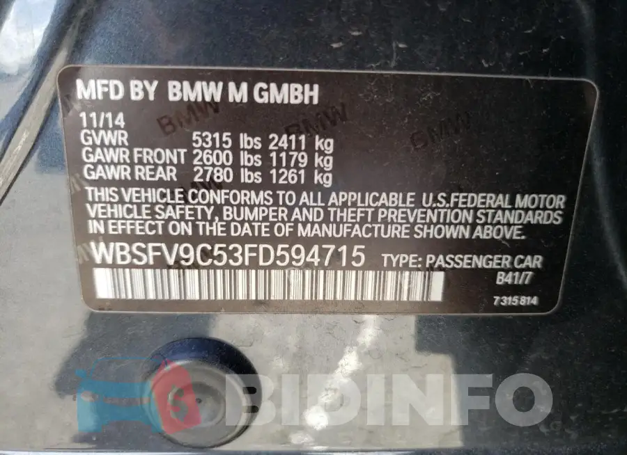 WBSFV9C53FD594715 Photo# 12
