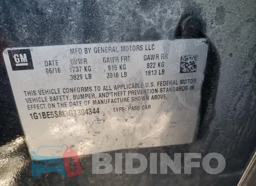 1G1BE5SM3G7304344 Photo# 12
