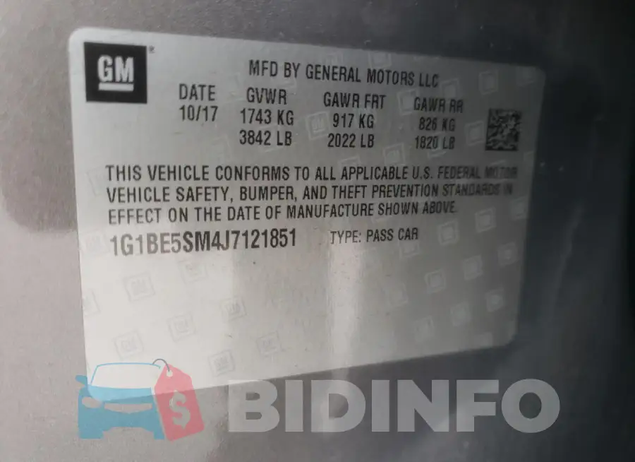 1G1BE5SM4J7121851 Photo# 12
