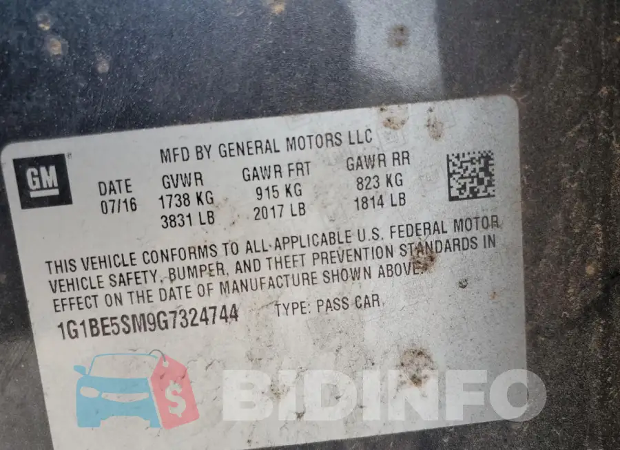 1G1BE5SM9G7324744 Photo# 12