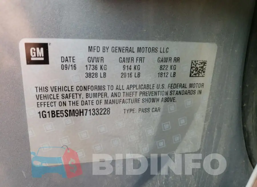 1G1BE5SM9H7133228 Photo# 12