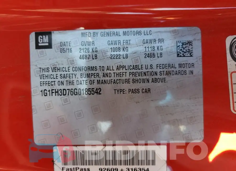 1G1FH3D76G0185542 Photo# 12