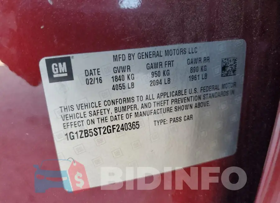 1G1ZB5ST2GF240365 Photo# 12