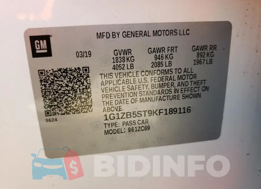 1G1ZB5ST9KF189116 Photo# 12