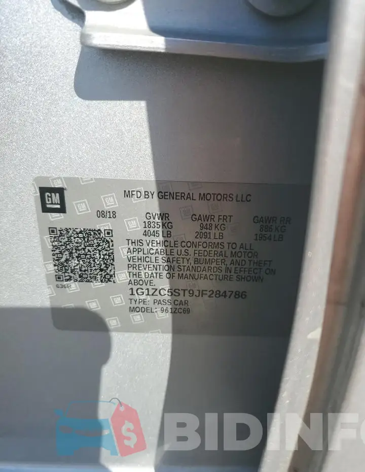 1G1ZC5ST9JF284786 Photo# 12
