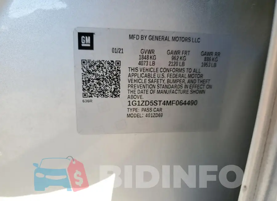 1G1ZD5ST4MF064490 Photo# 12
