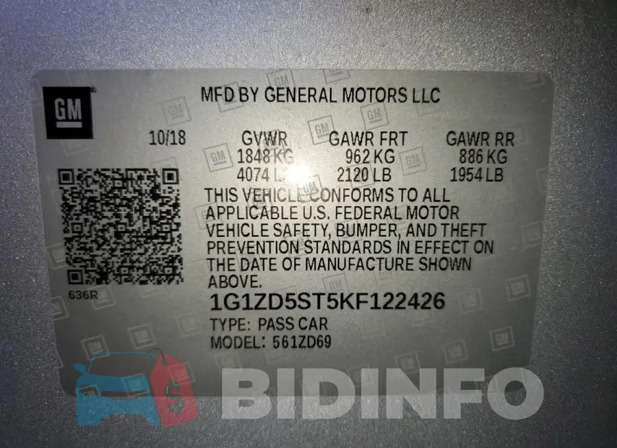 1G1ZD5ST5KF122426 Photo# 12