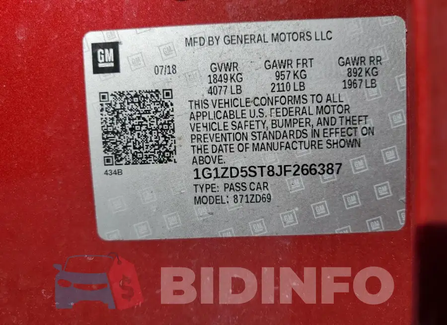 1G1ZD5ST8JF266387 Photo# 12
