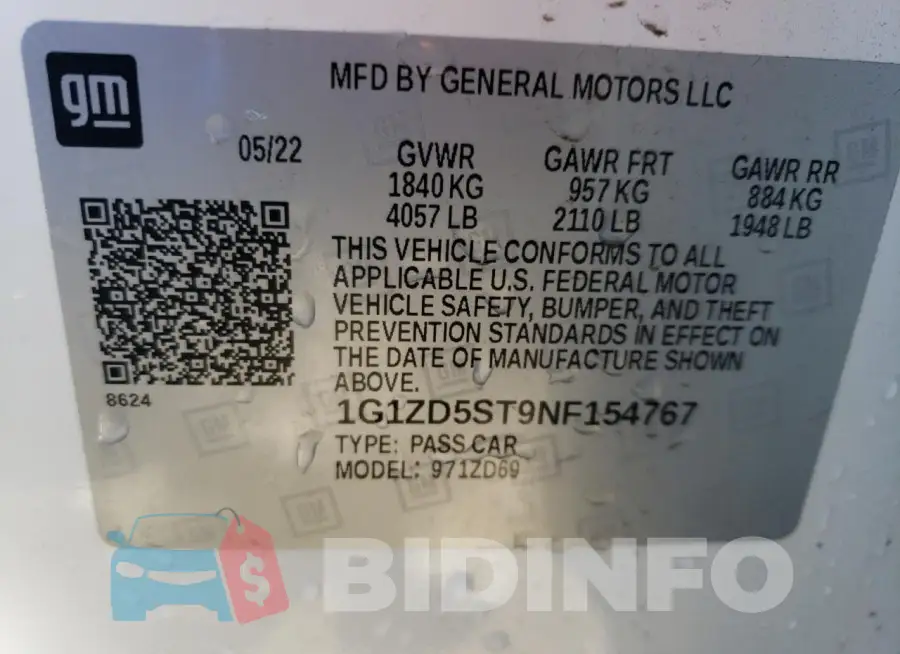 1G1ZD5ST9NF154767 Photo# 13