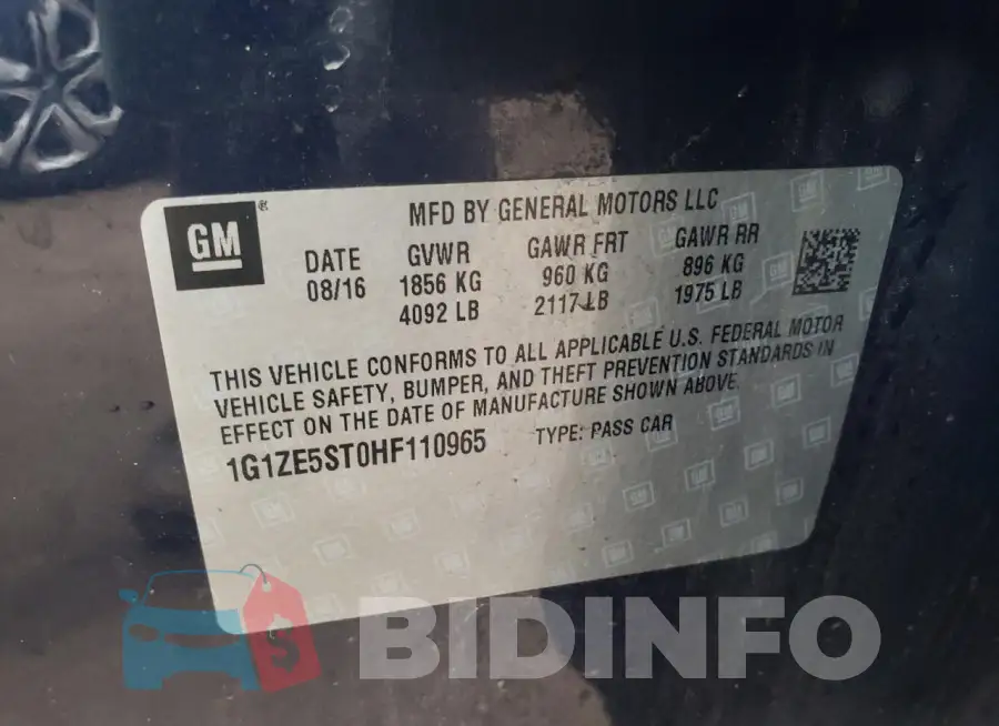 1G1ZE5ST0HF110965 Photo# 13