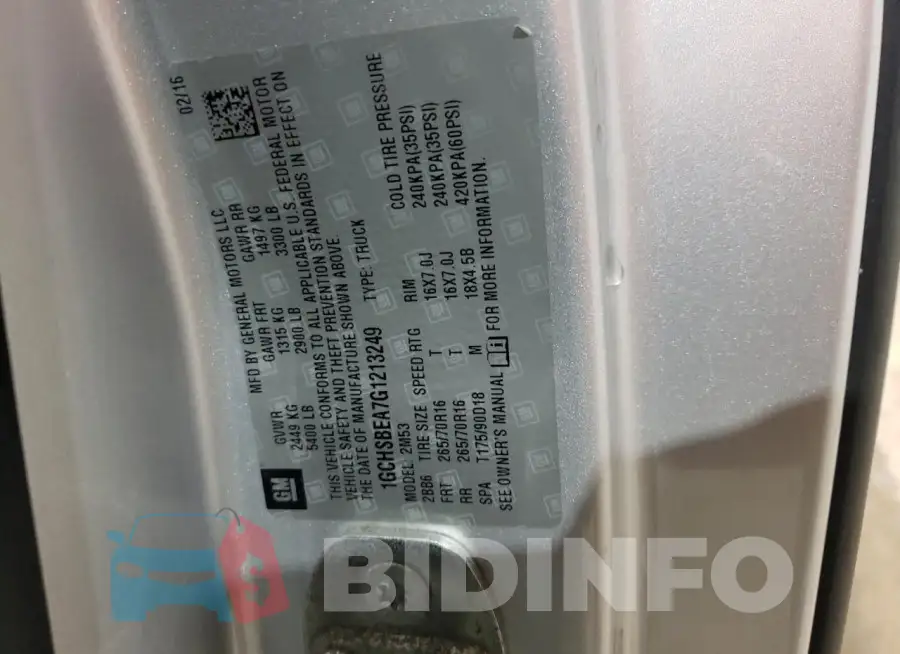 1GCHSBEA7G1213249 Photo# 12