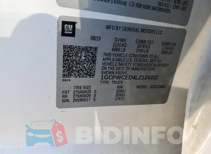 1GCPWCED4LZ124332 Photo# 13